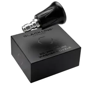 BLACKLINE Flow Series Pressure Washer Tips - Includes 25° Rubber Protected Nozzle & 0.3mm Soft Rinse Shower Nozzle for Pressure Washing with 1/4" Quick Connector, Stainless Steel Power Washing for Car Washing, 1 Pack