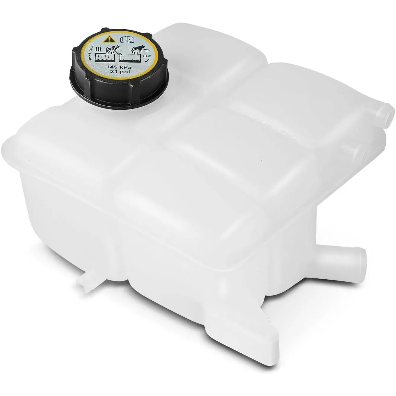 Front Engine Coolant Recovery Reservoir Tank [with Cap] Compatible with Ford Vehicles - 2013-2018 C-Max, 2013-2016 Escape, 2012-2018 Focus & 2014-2016 Transit Connect