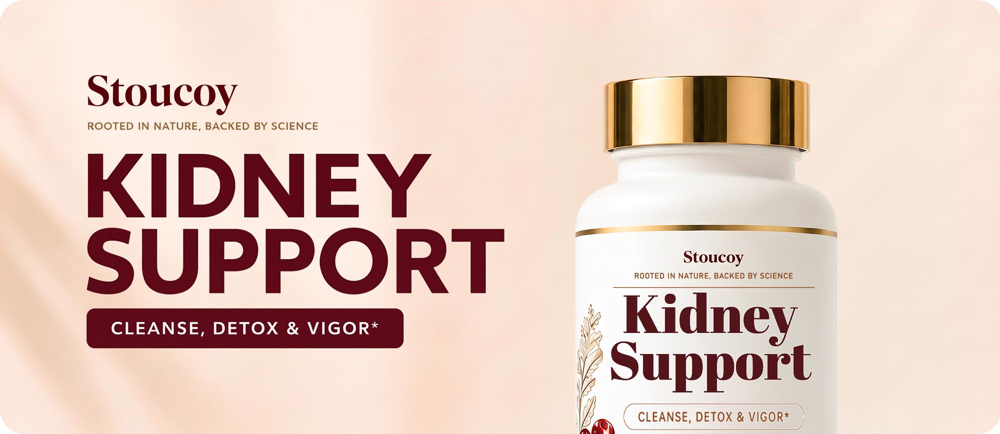 Stoucoy Advanced Kidney Support Supplement for Detox & Cleanse with Cranberry Extract, Uva Ursi, Stinging Nettle & Astragalus - Urinary Tract & Bladder Support - 60 Capsules