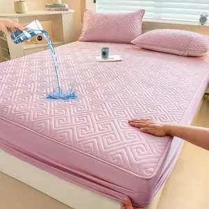 1pc Waterproof Fitted Sheet, Bedding, Stitch Fitted Sheet, Skin-Friendly Fitted Bed Sheet, Mattress Cover, Soft and Comfortable Bedding for Bedroom, Fitted Sheet for Twin, Full, Queen and King All Sizes, Room Decor, Dustproof, Machine Washable