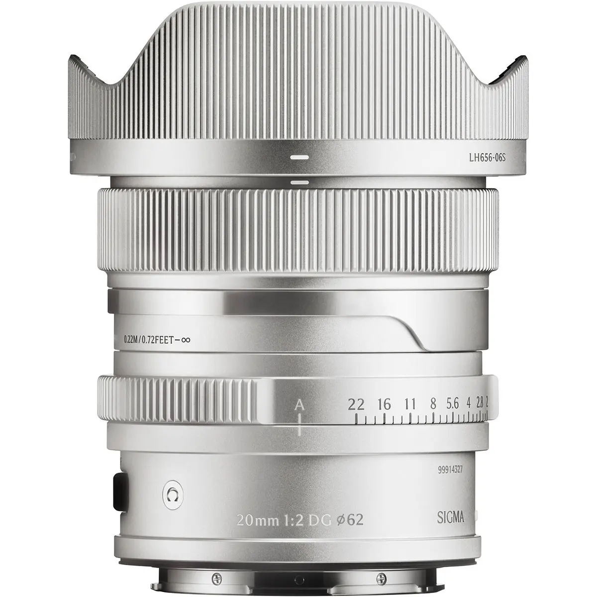 Sigma 20mm f/2 DG Contemporary Compact Metal Magnetic Camera Lens for L Mount, Silver
