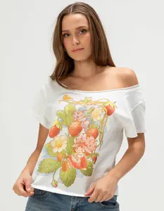 STRAWBERRY SHORTCAKE Womens Off The Shoulder Tee