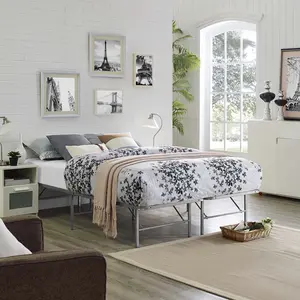 Modway Horizon Queen Stainless Steel Bed Frame in Silver
