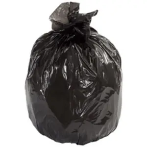 212 MAIN Black Recycled Plastic Trash Liners, 15 Gal, 1.0 Mil, Flat Pack, Star Seal, True Gauge, Leak-Proof Second Chance Home Care Supplies Trash Bags