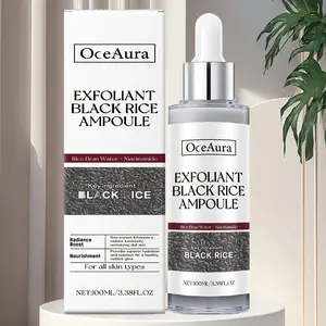 OceAura EXFOLIANT BLACK RICE AMPOULE Hydrating & Exfoliating Facial Scrub With Niacinamide, Salicylic Acid & Hyaluronic Acid, Alcohol-Free For All Light Beige Types, Deep Cleansing & Brightening, Daily Use, Sleek Packaging, Skincare Routine gmeel anph