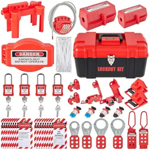 VEVOR 42 PCS Lockout Tagout Kits,  , Electrical Safety Loto Kit Includes Padlocks, 5 Kinds of Lockouts, Hasps, Tags & Ties, Box, Lockout Safety Tools for Electrical Risk Removal in Industrial, Machinery