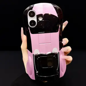 Fashion Sports Car Design Phone Case with Bracket, Anti-fall Shockproof Anti-sweat Anti-fingerprint Phone Cases for iPhone, Protector