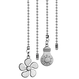 Elegant Ceiling Fan Chain Set, 12-Inch Beaded Ball Chain with Connector, Easy Installation, Durable Material, 2-Piece Kit, Ideal Home Decor Accessory