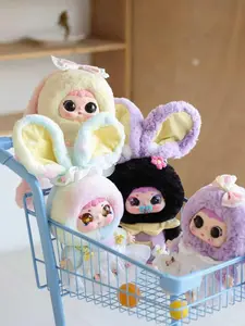 Jiimo Forest Dream 400% Plush Doll Box Bunny Plush Dolls Soft Furry Collectibles for Backpack or Clothing Decoration Stuffed Animal with Adorable Bunny Ears