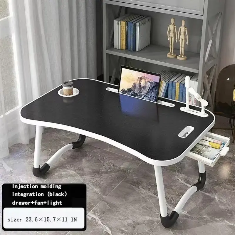 Ultra Large Portable Laptop Bed Table - Multi Functional Tray Holder with Cup Holder And Drawer, USB, Fan, And Light - Perfect for Eating, Reading, And Writing on Beds, Sofas, Floors - Stable, Durable, And Foldable