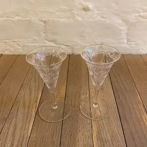 Set of 2 Shot Glasses With Etched Detail