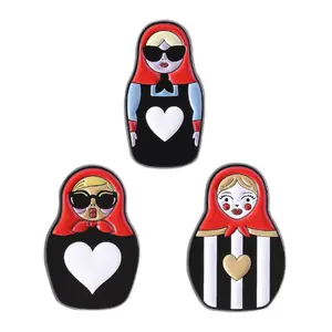Russian Cultural Costume Collected Enamel Pin Classic Russian Nesting Doll Metal Brooches Lapel Badge Jewelry Gift for Friends