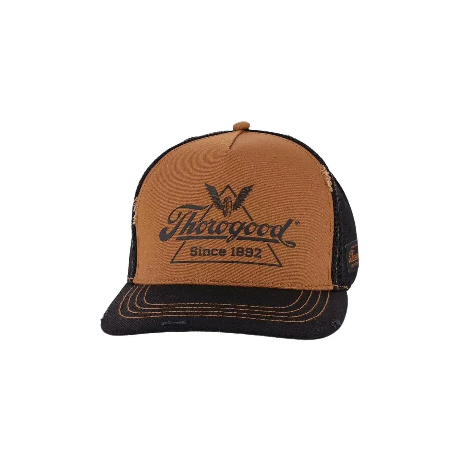 Thorogood Men's Heritage Stretch Trucker Hat - 5-Panel Cotton Twill & Mesh Cap with Flatbill, Breathable Adjustable Snapback, Adjustable Mesh Snapback, Breathable Outdoor Hat, Hats Cap