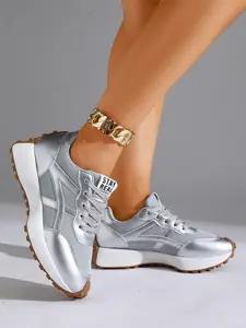 Women's Spring New Arrival Breathable Casual Shoes, Thick Sole Comfortable Athletic Sneakers, Trendy Summer Fashion Rubber Soles