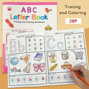 Interactive Abc Letter Practice & Coloring Book, Tracing Preschool Books, Uppercase Lowercase Matching, Writing Exercise, Early Literacy for Kids Aged 3+, Durable Paper