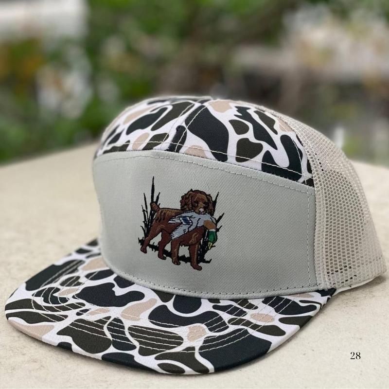 Boykin Duck Hunting Hat Old School Camo Duck Hunting Snapback Trucker Cap for Men and Women, 7 Panel Flatbill Rope Mesh Hat Built for Outdoor Waterfowl Hunting, Breathable Comfort, Performance Fit, Durable Country Style Headwear