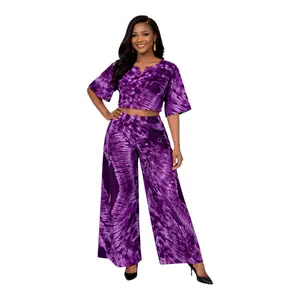 CRZ Crop Three Quarter Sleeve Crop Top With Palazzo Trouser