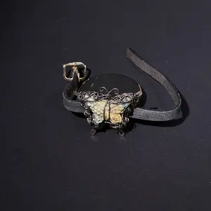 Natural High-Quality Labradorite Butterfly Carved Copper Wire Wrapped Adjustable Bracelet