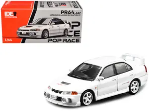 Mitsubishi Lancer Evolution IV RHD White "Indonesia Diecast Expo 2024 Exclusive" 1/64 Die Cast Model Car by Pop Race
