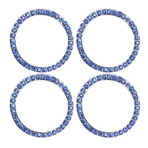 4Counts/Set Car Engine Start Stop Button Cover Crystal Diamond Decorative Ring Universal Ignition Keyless Trim Accessory