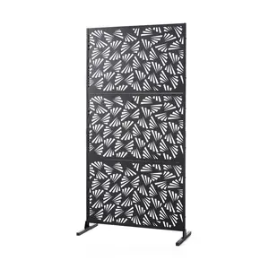 Glitzhome 6ft In-or-Outdoor Galvanized Steel Privacy Screen
