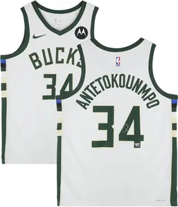 Giannis Antetokounmpo Milwaukee Bucks Autographed Nike White Association Swingman Jersey - Fanatics Authentic Certified