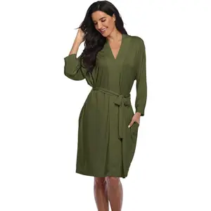 Women's Robes Lightweight Kimono Robes Knit Bathrobes Soft Sleepwear LoungewearGift