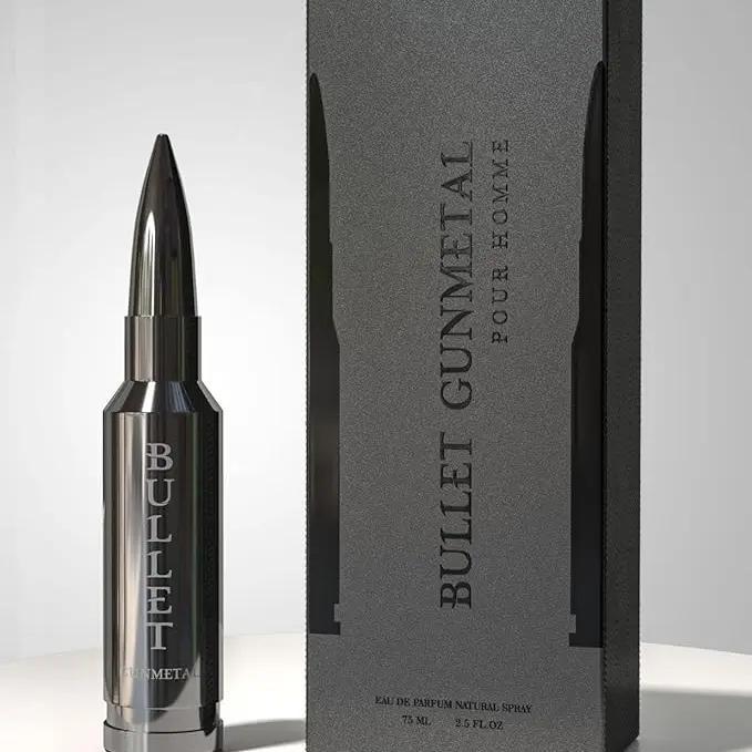 BHARARA Bullet Gunmetal 2.5 oz EDP Bold Masculine Men’s Cologne - Lavender, Citrus, Leather Notes - Versatile Fragrances Gift for Guys, Father's Day Mens Gifts, Father's Day Gifts, Gifts For Him