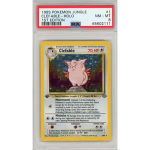 1999 Pokemon Jungle 1st Edition Clefable-Holo 8 PSA #1