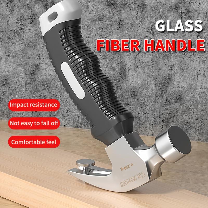 Mini Claw Hammer with Anti-Slip Rubber Handle and Heavy-Duty Metal Structure - Compact Ergonomic Grip, Precisely Balanced Head Suitable for Woodworking, Home Renovation