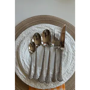 Hammered Stainless Steel Silverware Set