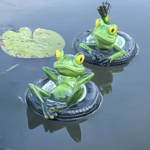 Outdoor Pond Can Be Decorated with Cute Frog Statues for Rowing, Realistic Animal Decorations for Fish Tanks in The Courtyard And Garden, Resin Sculpture Ornaments, Interesting Gifts for Special Good Friends.