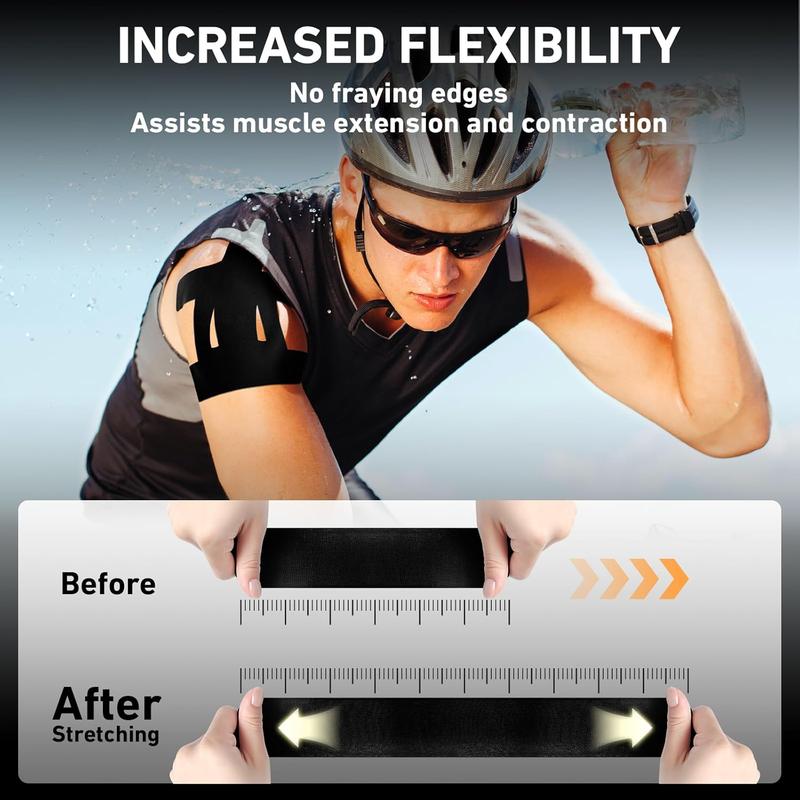 Kinesiology Tape for Shoulder Pain Relief Pre Cut Sports Waterproof Breathable Enhance Elastic Kinesiology Athletic Tape for Shoulder Support and Muscle Sports(Black)