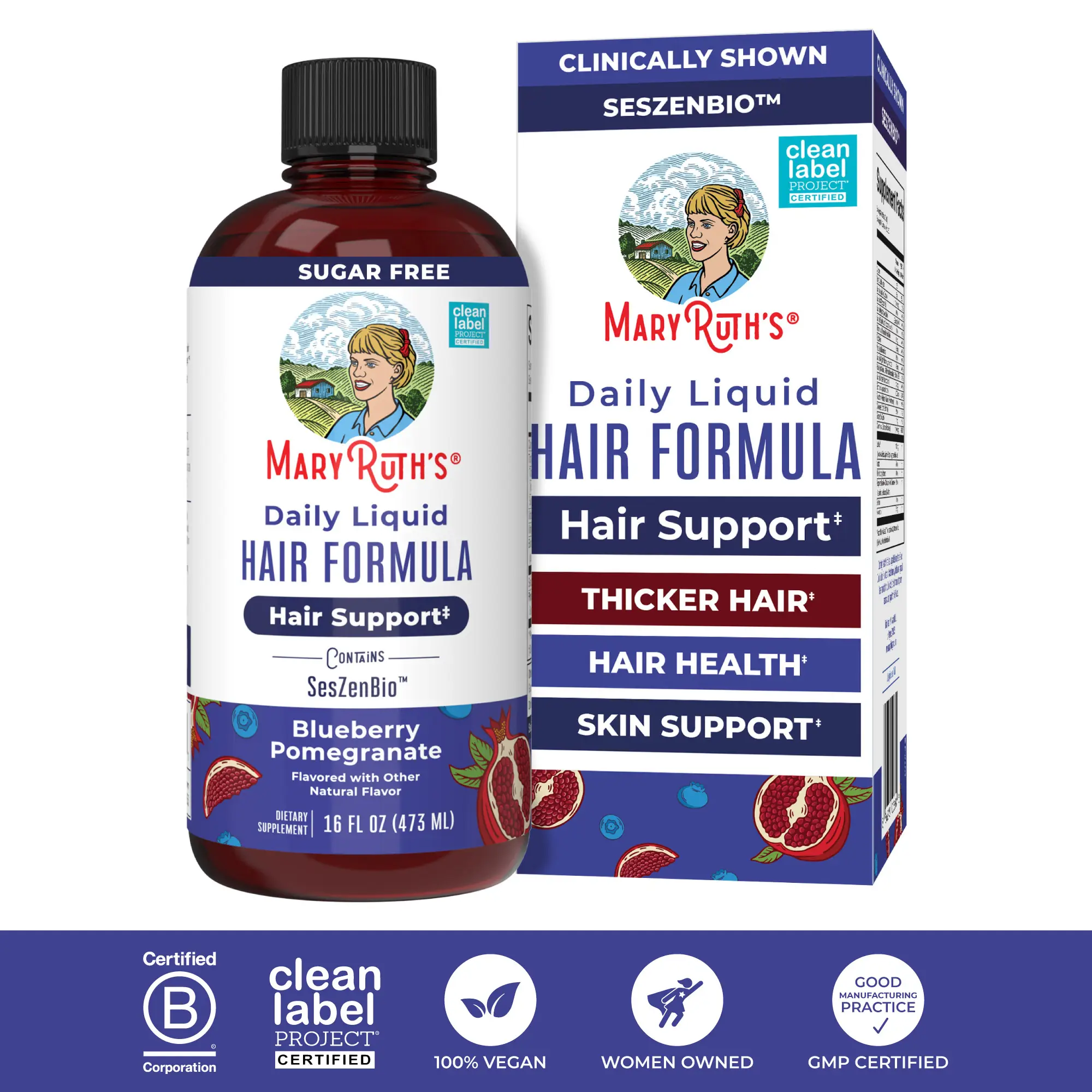 MaryRuth's Daily Liquid Hair Formula - Hair Support - Thicker Hair for Women - H...