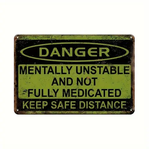 Vintage Letter Pattern Metal Plaque, 1 Count Funny Quotes Waterproof Durable Sign, Wall Art Decor for Home Living Room Bedroom, Home Decor Products, Home Decor Gifts, Decorative Plaque, Home Office Decor, Home Office Decoration, Signage, Plaque And Sign