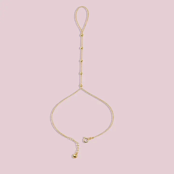 10K Solid Gold Hand Chain Ball Diamond Cut.