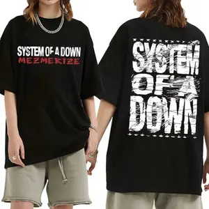 Rock Band System of A Down Cotton T Shirts Men Women Vintage Alternative Metal Music T-shirts Women's Fashion Oversized T-shirt