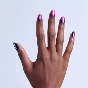 KISS GLAM Embellished Press-On Glue Nails - 32 Nails, Chrome Finish, High-Style, Long-Lasting Simple Joys