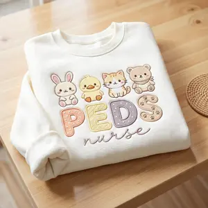 Peds Nurse Embroidered Sweatshirt, Pediatric Nurse Shirt, Nurse Gift