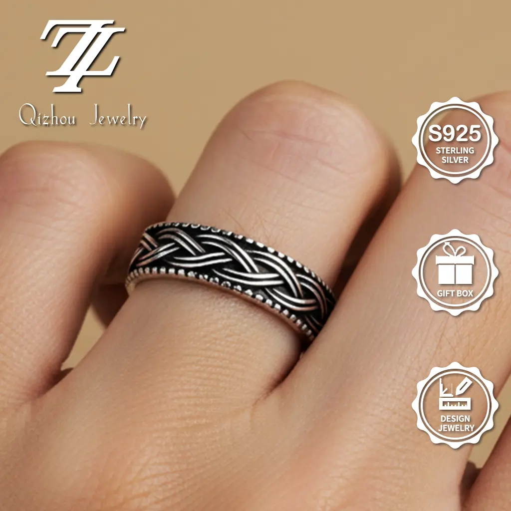 Hequ Vintage Braided Celtic Knot Ring, Hypoallergenic Rings for Women, Unisex Jewelry Gift summerwins Fingerrings