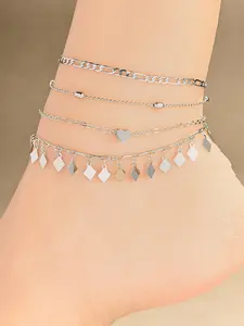 Fashionable Stainless Steel Anklet for Women & Girls, Casual Adjustable Ankle Bracelet for Party, Daily Clothing Decor, Birthday Gift, Boho Anklet