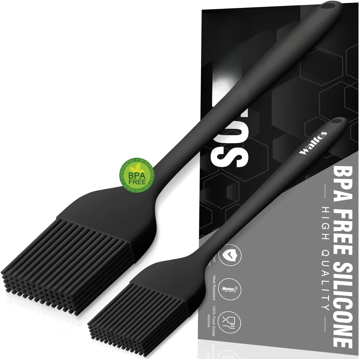 Basting Pastry Brush, Heat Resistant Pastry Brush Set,  Steel Core and One-Pieces Design,  for BBQ Grill Baking Kitchen Cooking,  and Dishwasher Safe (2 Pcs)