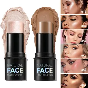Natural Face Multi-Function Cream Contour Stick Non-Greasy Waterproof Bronzer Pen Easy to Blend for Natural Sculpted Makeup Buildable Matte Finish for All-Day Wear Firming Contouring