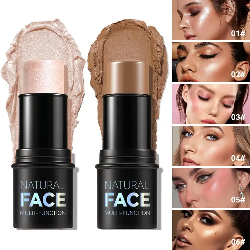 Natural Cream Contour Stick - Multi-Function Cosmetic Bronzer Pen, Non-Greasy, Waterproof, Easy to Blend, Buildable Matte Finish, Firming Contouring, All-Day Wear, Single Item Cream Contour Bronzers for Normal Skin, Blendable, Bronzed Makeup, Color Correc