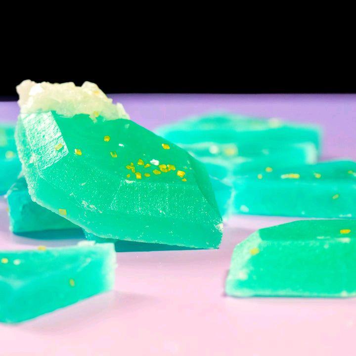 Silky Gem Sour Bites Crystal Candy 6 oz Bag Crunchy Outside Soft Inside Vegan Gluten-Free Nut-Free Assorted Fruit Flavors - Lemon Sour Powder
