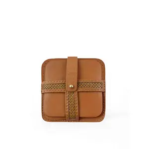 Woven Square Coasters  (Set of 4 with Holder)