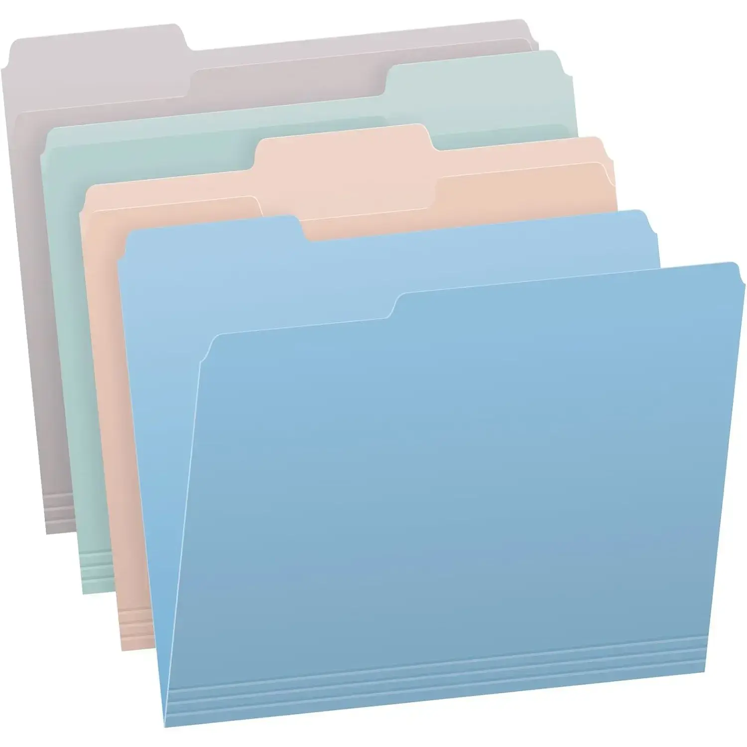 File Folders, Letter Size, Assorted Colors for Home, Office Filing Cabinet, 1/3-Cut Tabs, 36 Per Pack (82088)