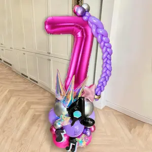 33-Piece Music Girl Group Cyberpunk Warrior Party Balloon Set, Includes Colorful Stars, Hearts, Ideal Gift for Concerts & Birthdays, Balloon Decorations Kit