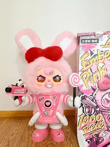 QIQI-Ember Pink 1000% Mystery Boxes,Bag Pendant,Bunny Plush Dolls,Soft Furry Collectibles