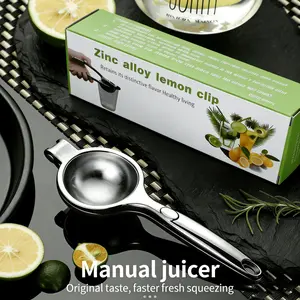Kitchen Home Zinc Alloy Juicer, Manual Lemon Squeezer, Multi-Functional Juice Press Clip, Fruit Tool for Easy Use